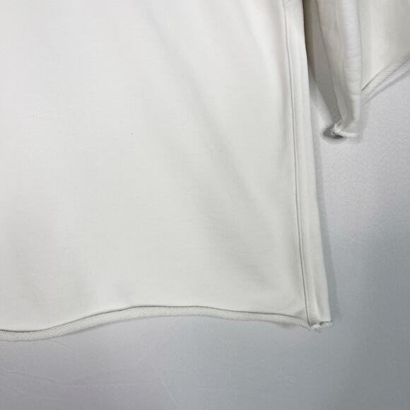 Lululemon Womens 4 White Half Sleeve Pullover Sweatshirt Crew Neck French Terry - Picture 4 of 9